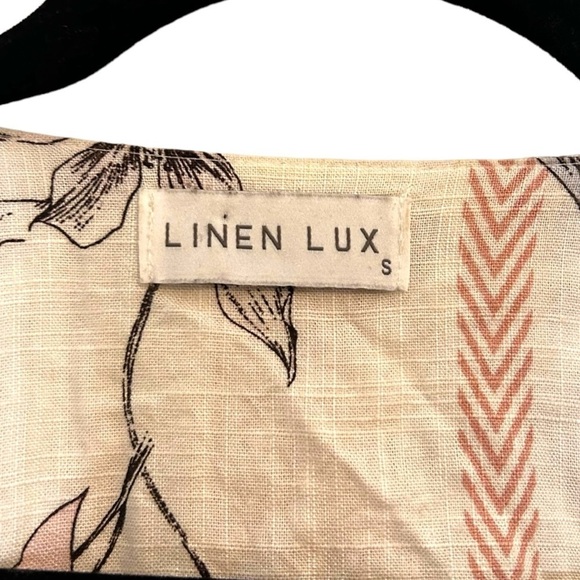 Linen Lux Women's Floral Linen Dress with Side Slits - Picture 8 of 9